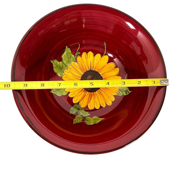 Ceramic Serving Bowl Tuscan Sunrise Sunflower Hand Painted Canterbury Potteries - Picture 7 of 8